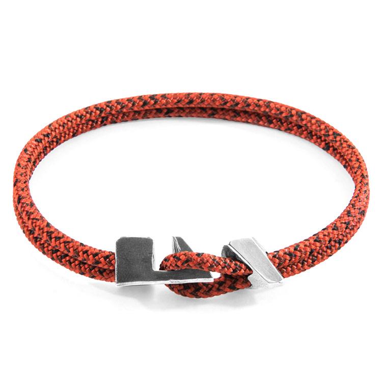 RED NOIR BRIXHAM SILVER AND ROPE BRACELET - The Clothing LoungeANCHOR & CREW