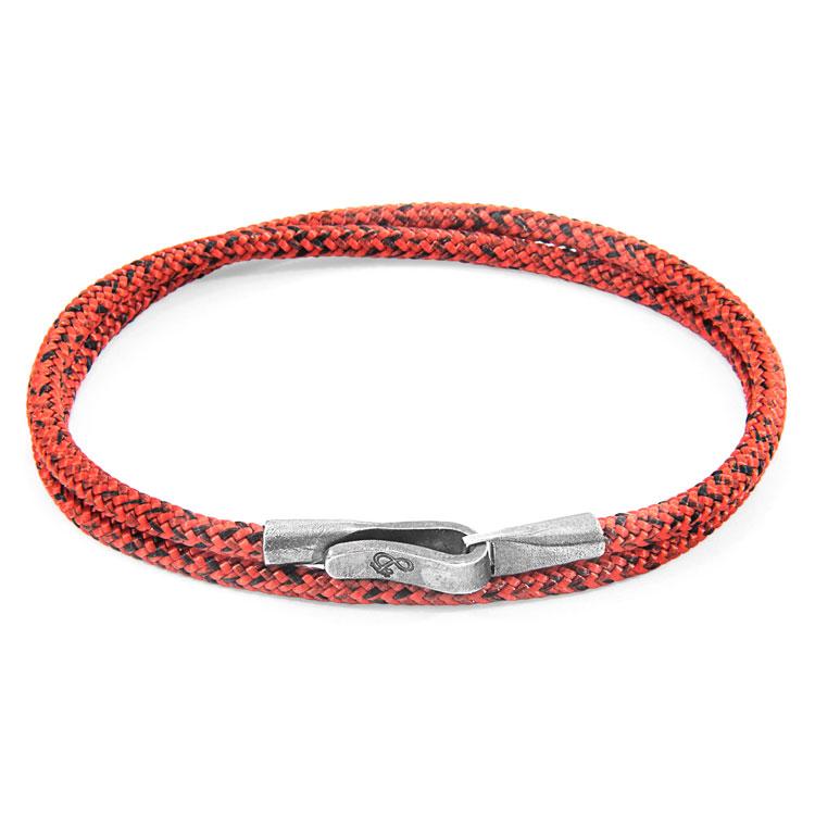 RED NOIR LIVERPOOL SILVER AND ROPE BRACELET - The Clothing LoungeANCHOR & CREW