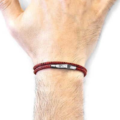 RED NOIR LIVERPOOL SILVER AND ROPE BRACELET - The Clothing LoungeANCHOR & CREW