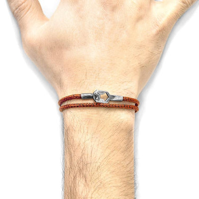 RED NOIR TENBY SILVER AND ROPE BRACELET - The Clothing LoungeANCHOR & CREW