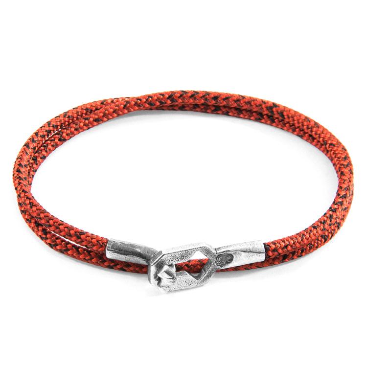RED NOIR TENBY SILVER AND ROPE BRACELET - The Clothing LoungeANCHOR & CREW