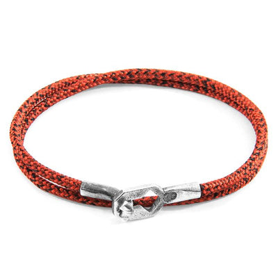 RED NOIR TENBY SILVER AND ROPE BRACELET - The Clothing LoungeANCHOR & CREW