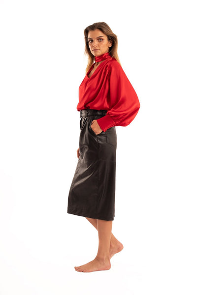 Red Silk Blouse - NOPIN - The Clothing LoungeNOPIN