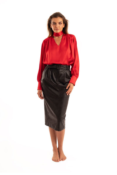Red Silk Blouse - NOPIN - The Clothing LoungeNOPIN