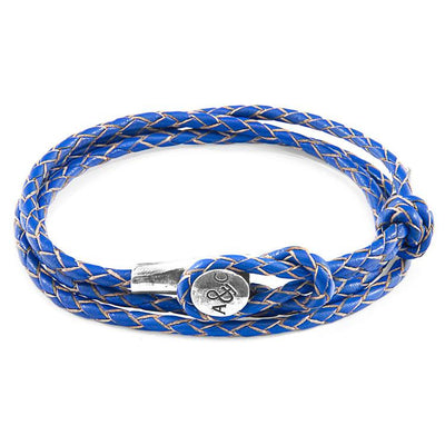 ROYAL BLUE DUNDEE SILVER AND BRAIDED LEATHER BRACELET - The Clothing LoungeANCHOR & CREW