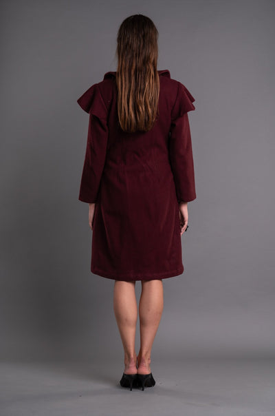 Shawl Collar Ruffle Coat - Dag Dai - The Clothing LoungeDag Dai