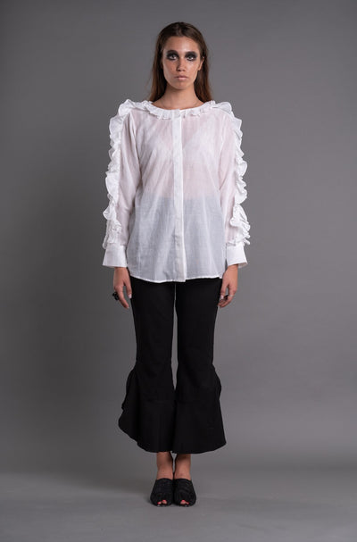 Sheer Ruffled Blouse - Dag Dai - The Clothing LoungeDag Dai