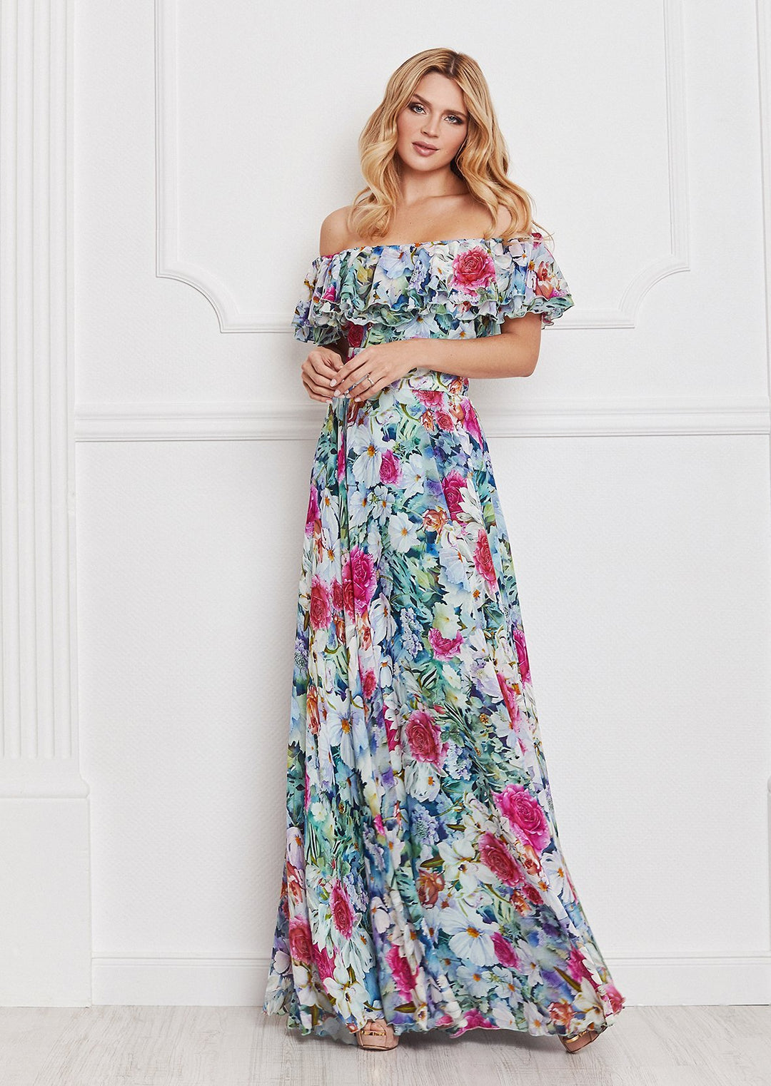 Silk dress "Margo" Maxi Blue  The Clothing Lounge