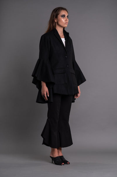 Single-Breasted Ruffled Sleeve Jacket - Dag Dai - The Clothing LoungeDag Dai