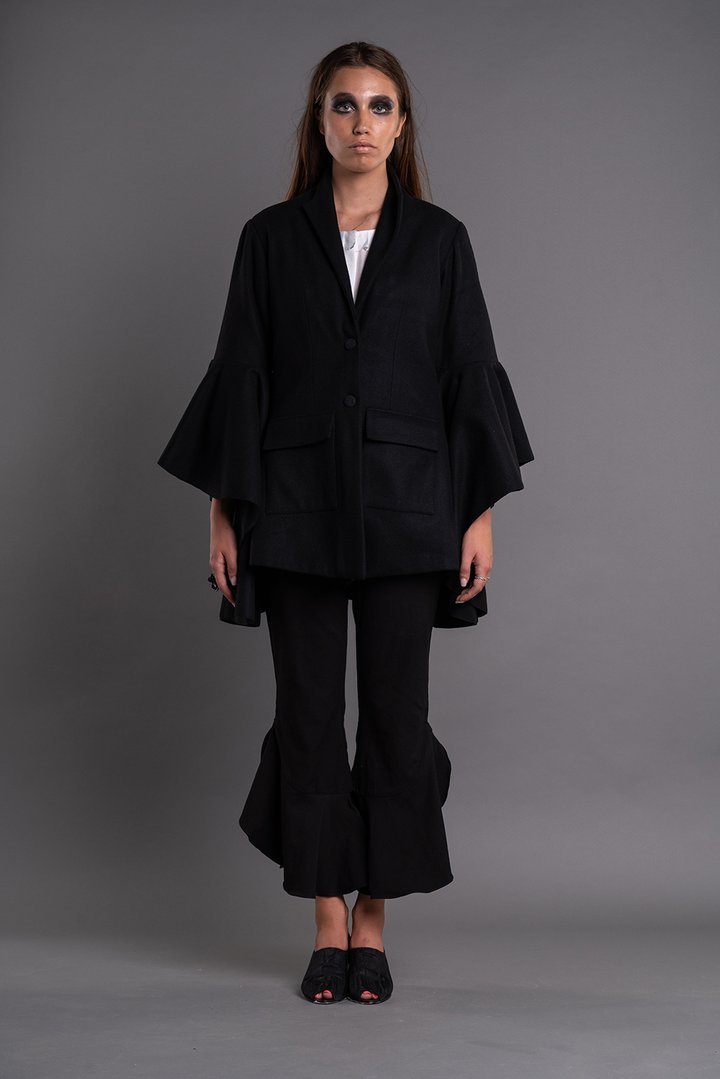 Single-Breasted Ruffled Sleeve Jacket - Dag Dai - The Clothing LoungeDag Dai