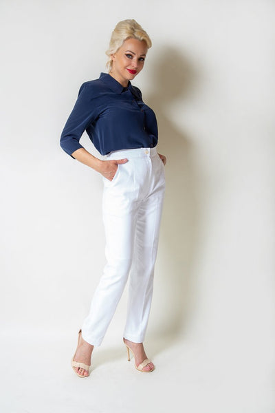 White Cotton Trousers - The Clothing LoungeModa De La Maria