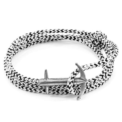 WHITE NOIR ADMIRAL ANCHOR SILVER AND ROPE BRACELET - The Clothing LoungeANCHOR & CREW