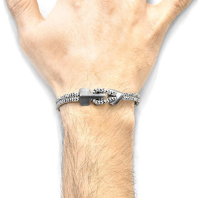 WHITE NOIR BRIXHAM SILVER AND ROPE BRACELET - The Clothing LoungeANCHOR & CREW