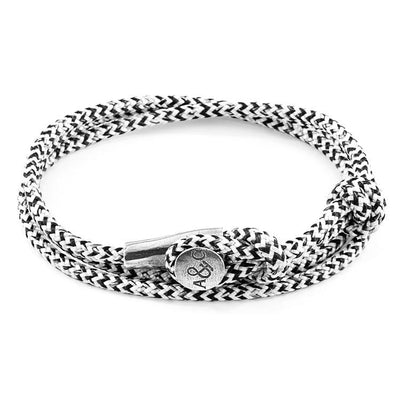 WHITE NOIR DUNDEE SILVER AND ROPE BRACELET - The Clothing LoungeANCHOR & CREW