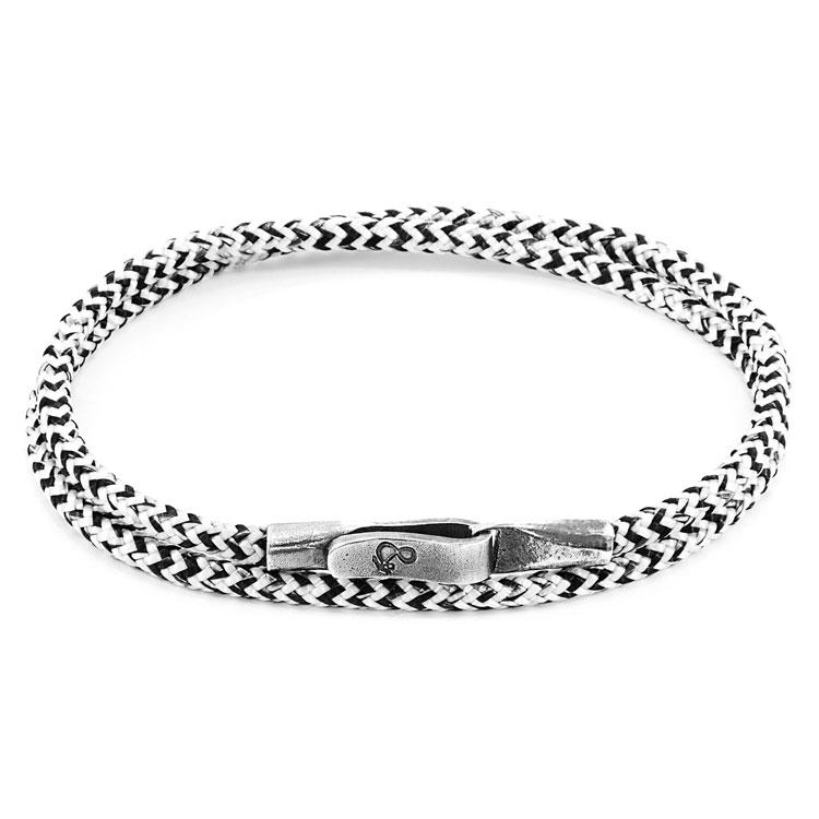 WHITE NOIR LIVERPOOL SILVER AND ROPE BRACELET - The Clothing LoungeANCHOR & CREW