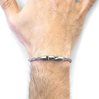 WHITE NOIR TALBOT SILVER AND ROPE BRACELET - The Clothing LoungeANCHOR & CREW