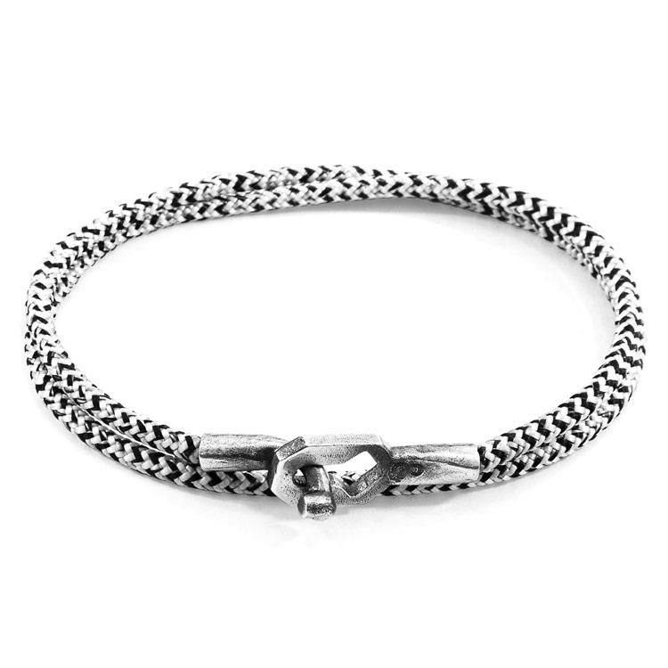 WHITE NOIR TENBY SILVER AND ROPE BRACELET - The Clothing LoungeANCHOR & CREW