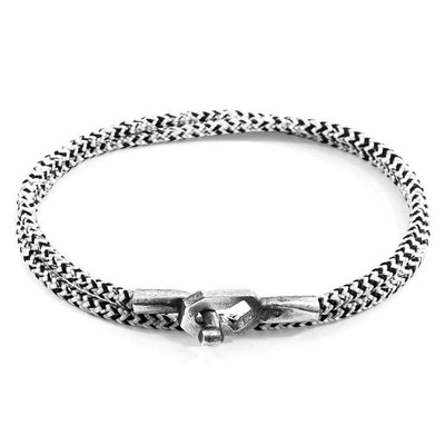 WHITE NOIR TENBY SILVER AND ROPE BRACELET - The Clothing LoungeANCHOR & CREW