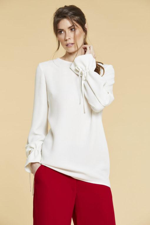White Top with Gathered Cuffs - Sinclair London - The Clothing LoungeSinclair London