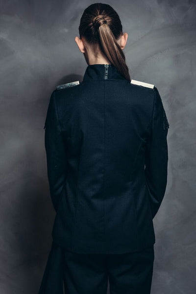 Womens suit jacket with metal detail on shoulders - The Clothing LoungeToo Damn Expensive