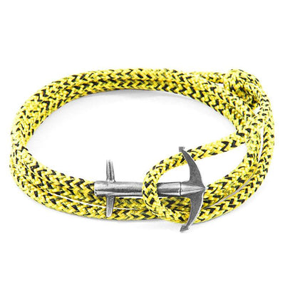 YELLOW NOIR ADMIRAL ANCHOR SILVER AND ROPE BRACELET - The Clothing LoungeANCHOR & CREW