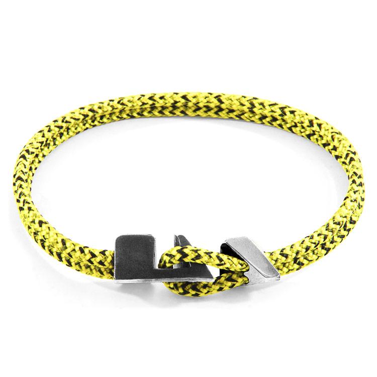 YELLOW NOIR BRIXHAM SILVER AND ROPE BRACELET - The Clothing LoungeANCHOR & CREW