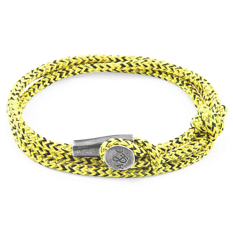 YELLOW NOIR DUNDEE SILVER AND ROPE BRACELET - The Clothing LoungeANCHOR & CREW
