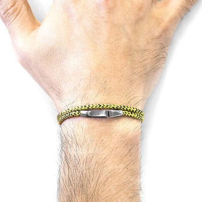 YELLOW NOIR LIVERPOOL SILVER AND ROPE BRACELET - The Clothing LoungeANCHOR & CREW